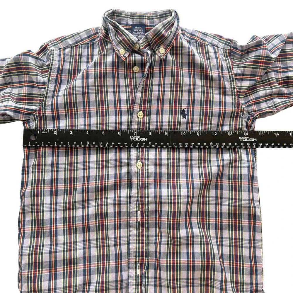 Ralph Lauren Button Down Shirt Kids Size 6 Multicolor Plaid Long Sleeve Western